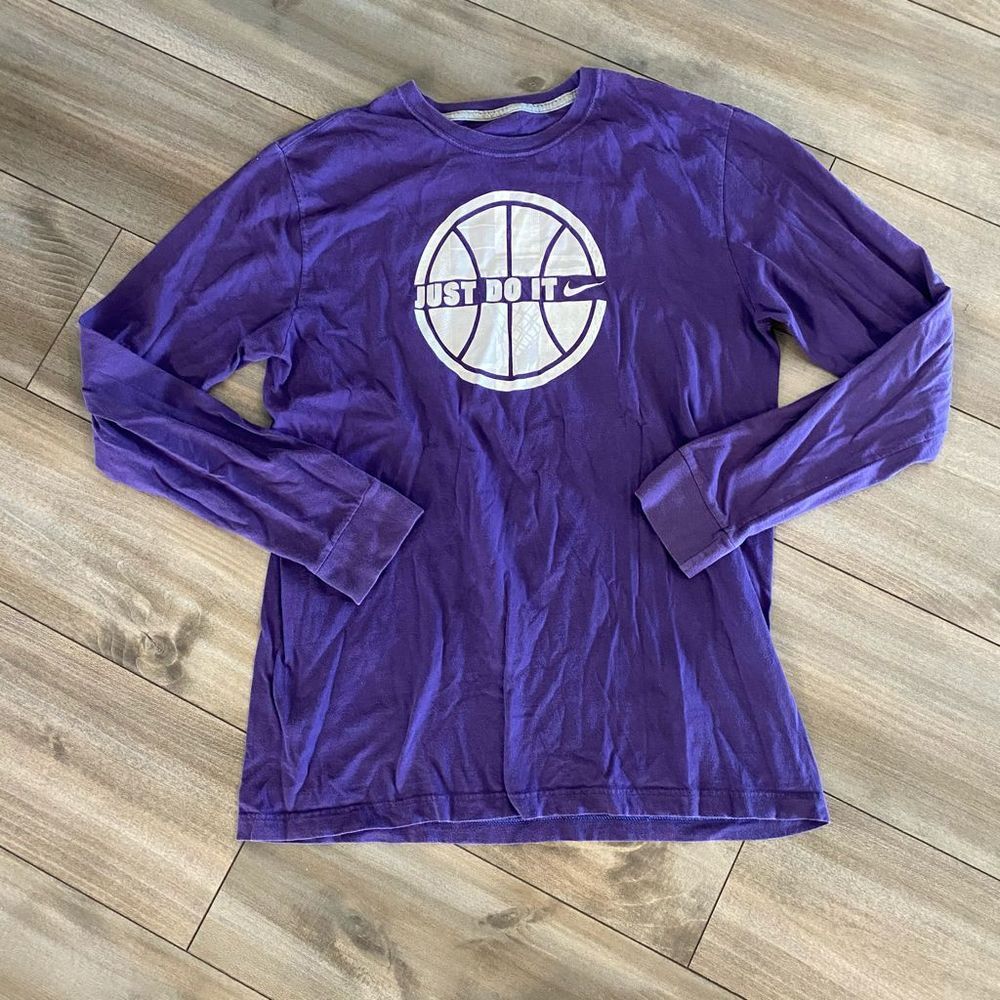 Nike Purple Athletic Just Do It Longsleeve TShirt Men‎ Large
